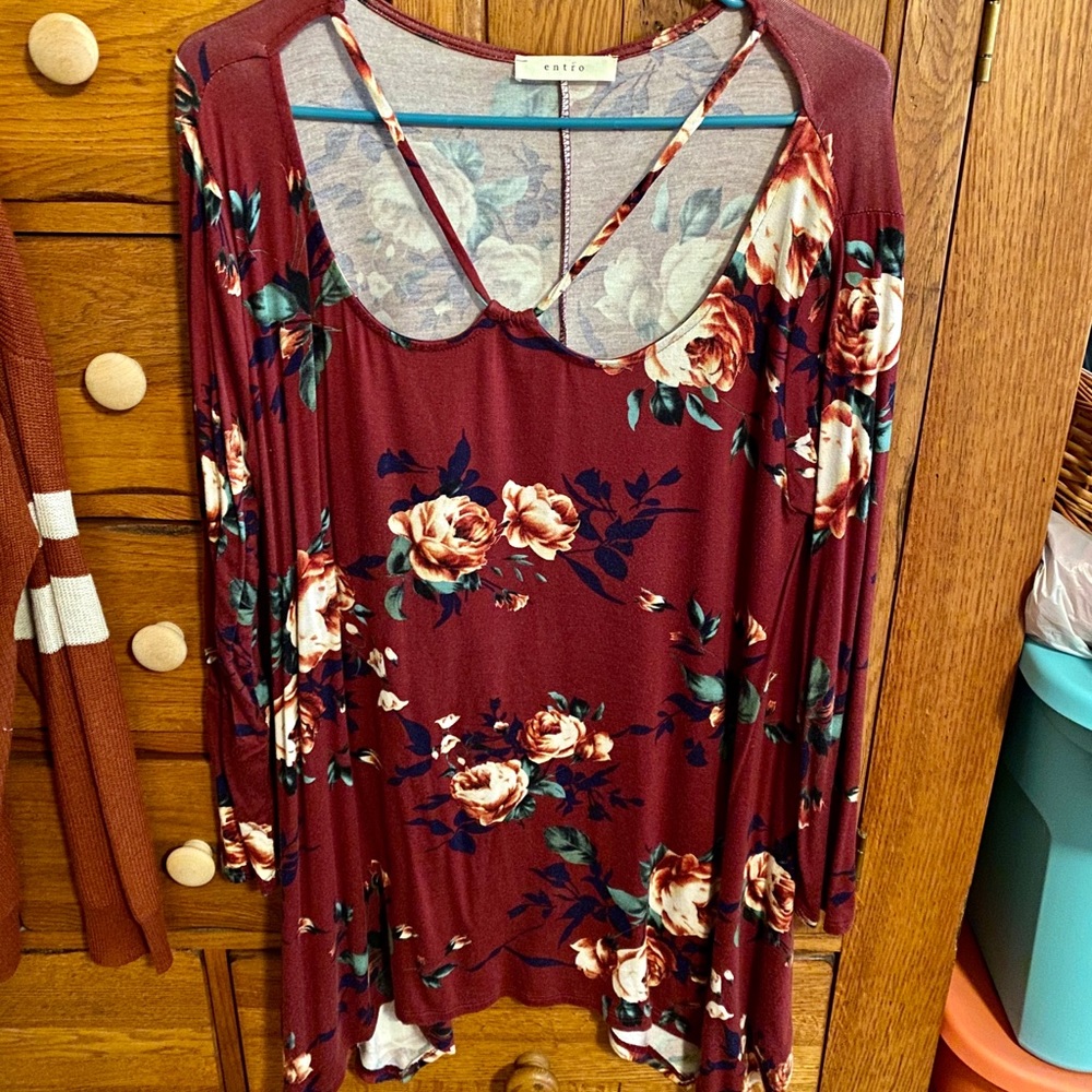 Entro Women’s Floral Blouse Top
